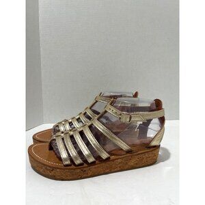 K. Jacques St tropez Sandals womens leather Vezelay metyl champagne platform
